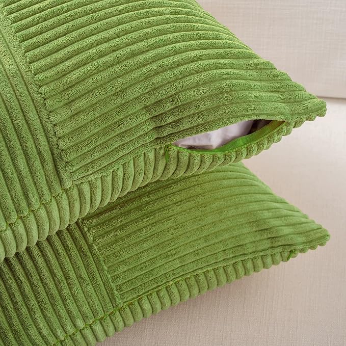Fancy Homi Set of 2 Lime Green Long Lumbar Decorative Throw Pillow Covers 16x24 - Image 4