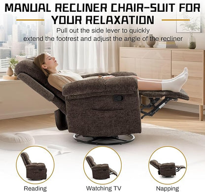 Korser Recliner Chair, Swivel Rocker Recliner Chair - Image 4