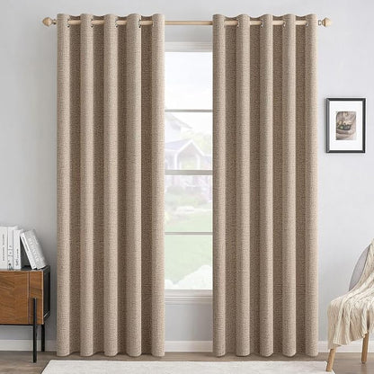 MIULEE 100% Blackout Linen Curtains by MIULEE