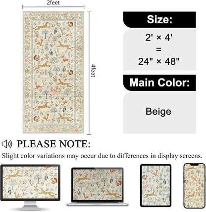 DUKINO 2x4 Rug for Entryway, Animal Washable Runner Rug for Kitchen, Low Pile - Image 2