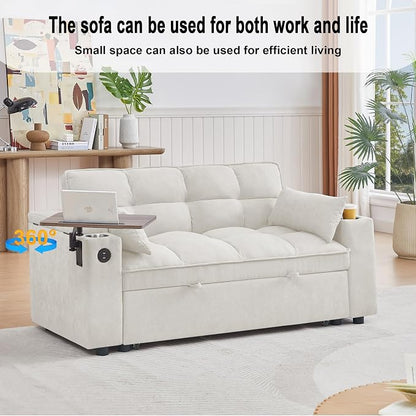 Auvsoce 65'' Convertible Sleeper Sofa Bed - Image 3