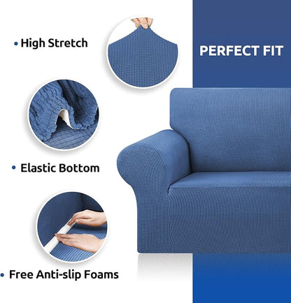 Stretch Couch Covers for Sofa, 3 Cushion Couch Slipcover, Riverside | 1-Piece - Image 6