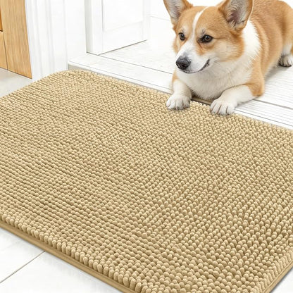OLANLY Dog Door Mat for Muddy Paws 30x17, Super Absorbent Chenille Mud Mat | by OLANLY