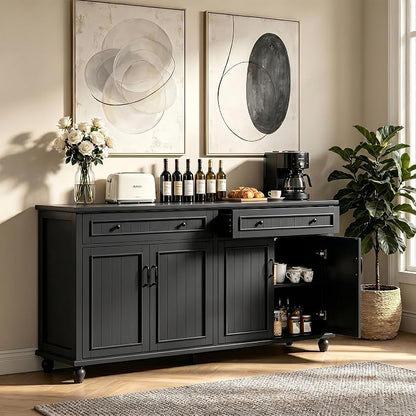 Scurrty Sideboard Buffet Cabinet, Vintage Coffee Bar Cabinets - Image 3