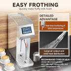 Automatic Commercial Milk Frother 2000W, 5L Professional Stainless Steel Steam Electric Milk Frothers Machine, Six-gears Temperature Setting With LED Display For Tea Coffee Shop (110V-120V)