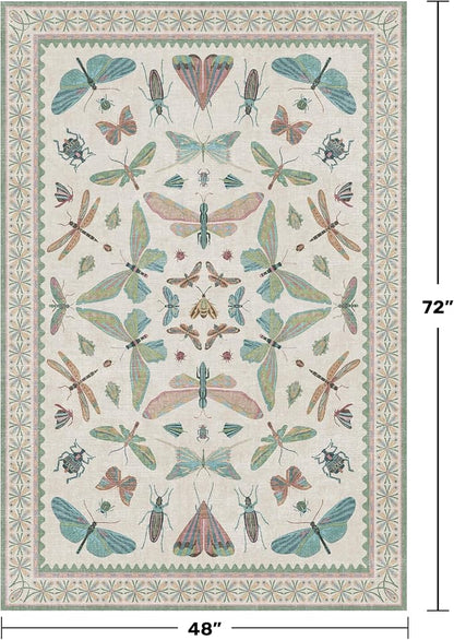 Light Blue and Pink Rug 4x6 Rugs - Image 2