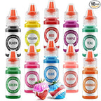 Oil Based Food Coloring for Chocolate 10 Colors Edible Food Dye for Sugar Candy Melts Oil Frosting Icing Dye for Backing Cookies Fondant Food Color for Cake Decorating - 0.25 Fl. Oz/Bottles