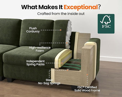 CHIC HOUSE Modular Sectional Sofa - Image 7