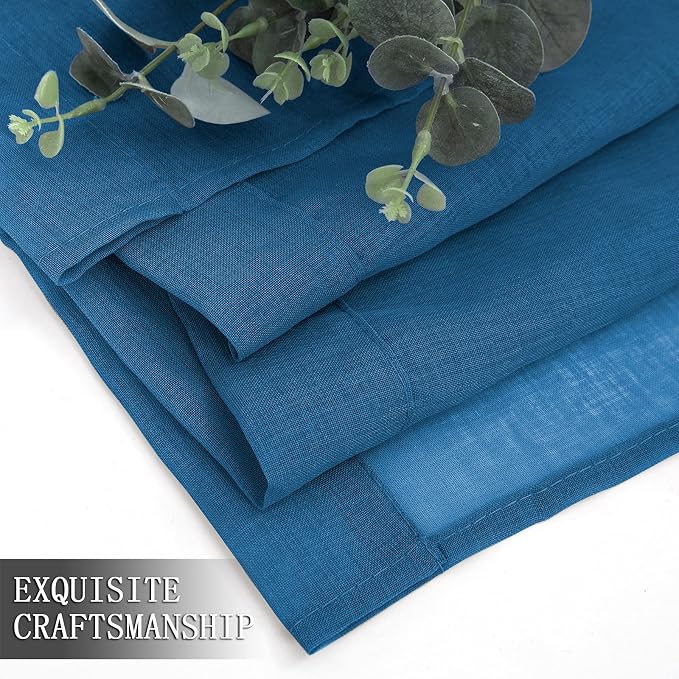 Tollpiz Sheer Curtains Linen Textured Bedroom Curtain Sheers Light Filtering - Image 7