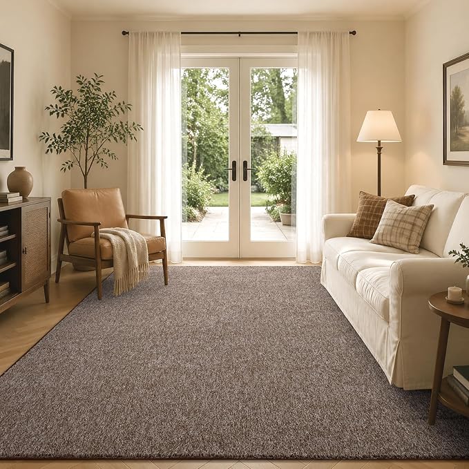 4x6 Coffee/White Area Rug Washable Non-Slip Soft - Image 4