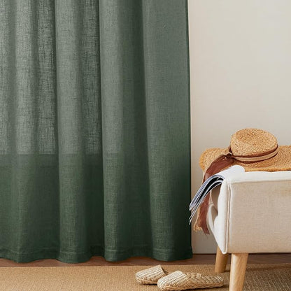 RYB HOME Sheer Curtains 102 inches, Extra Long Floor to Ceiling Curtains | Half - Image 6