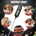 Meat Food Thermometer Food with Probe Water Liquid Instant Read Digital Thermometer Kitchen Cooking Supplies for Cooking BBQ Milk Yogurt (Black)