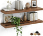 Fun Memories Floating Shelves for Wall, 30 Inch Set of 2 Rustic Wood Wall by FunMemories