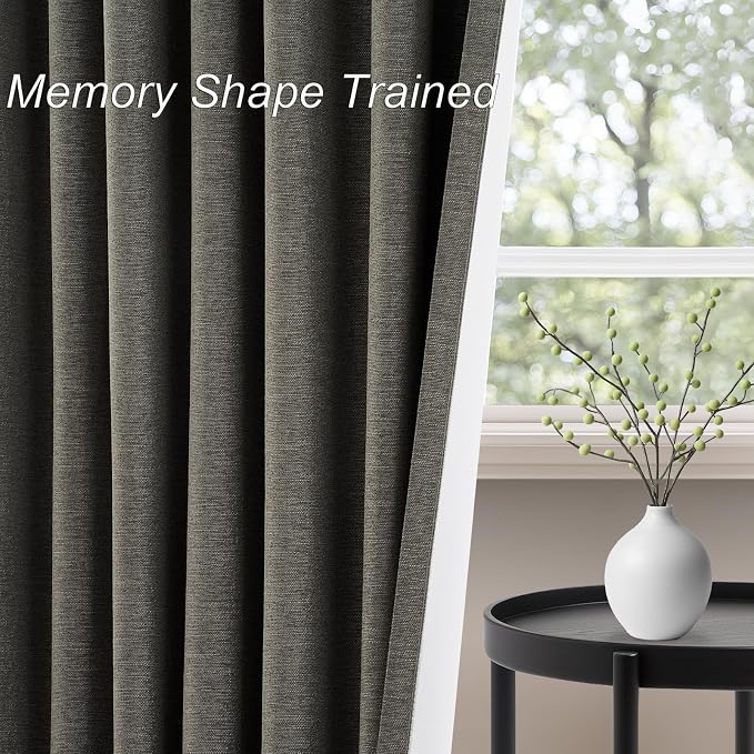 Topfinel Extra Long Grey Linen Blackout Curtains 120 inches Long Thermal - Image 6