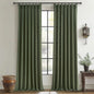 Olive Green Linen Curtains 96 Inches Long 2 Panels Set, Modern Aesthetic Pinch by PleatedDrapes