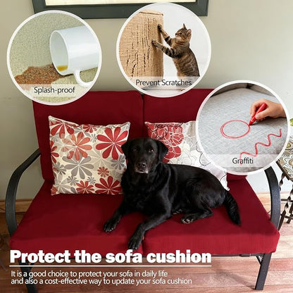 Sqodok Patio Cushion Cover 24x24 inch, Outdoor Seat Cushion Slip Cover - Image 6