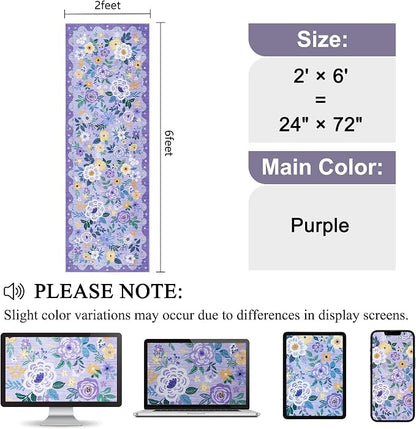 DUKINO 2x6 Runner Rug for Hallway, Washable Kitchen Rugs Non Slip, Floral - Image 2