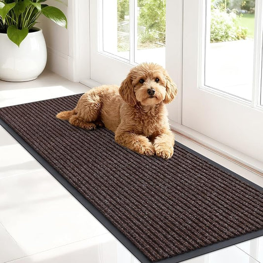 OLANLY Front Door Mat 47x17, Waterproof Heavy-Duty Indoor Outdoor Doormat | Tan by OLANLY