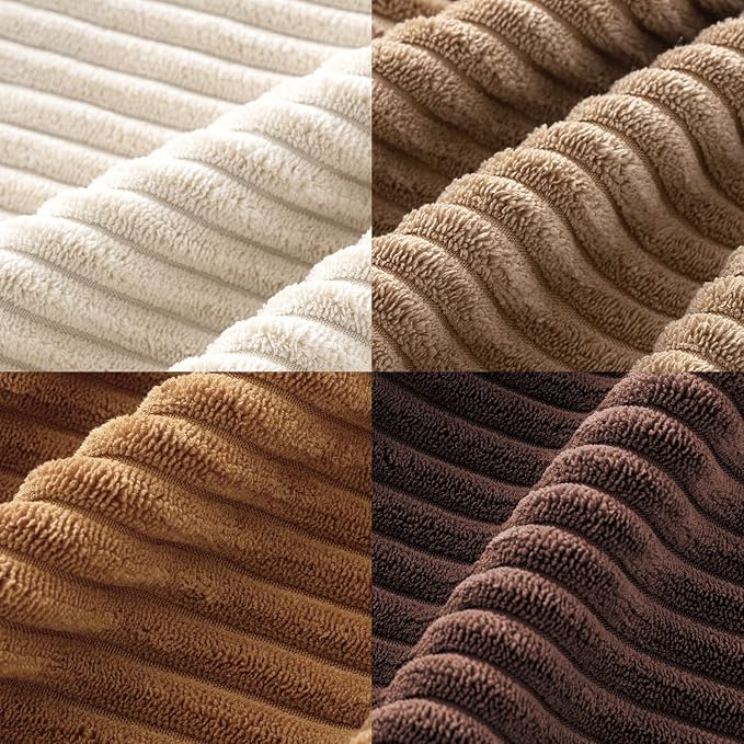 MIULEE Fall Corduroy Decorative Throw Pillow Covers Brown Series 18x18 | Set of - Image 3