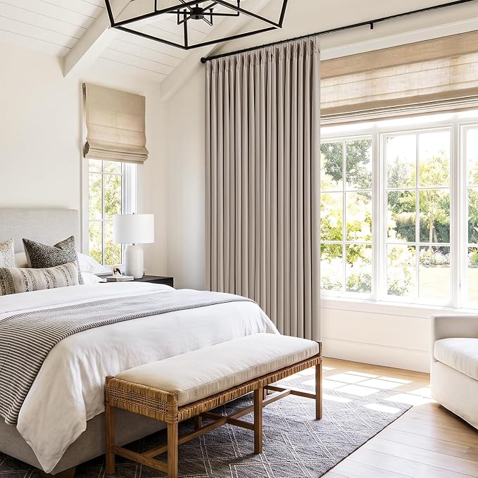 60 Inch Extra Wide 100% Blackout 92 Inch Curtains 1 Panel, Burlywood Birch | - Image 6