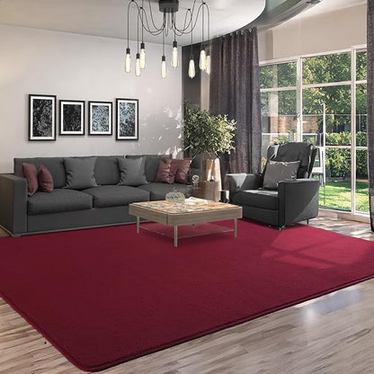 6x9 Area Rugs for Living Room Non Slip Dorm Bedroom Rug, Wine Red | Modern Area - Image 8