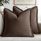 MIULEE Boho Linen Fringe Decorative Fall Pillow Covers Reddish Brown 20x20 | by MIULEE
