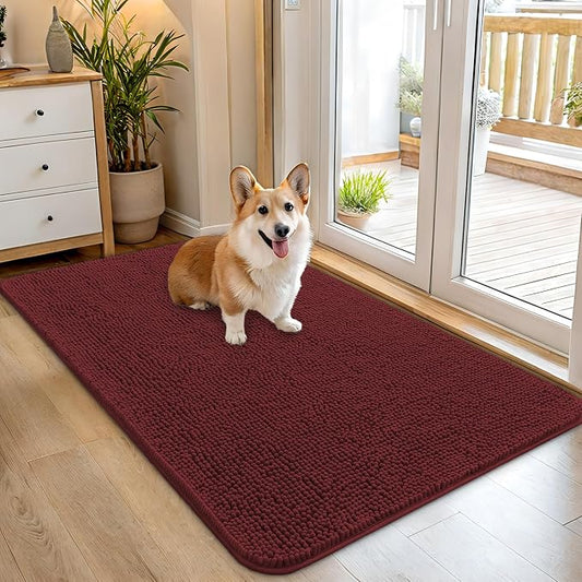 OLANLY Dog Door Mat for Muddy Paws 45x27, Super Absorbent Chenille Mud Mat | by OLANLY