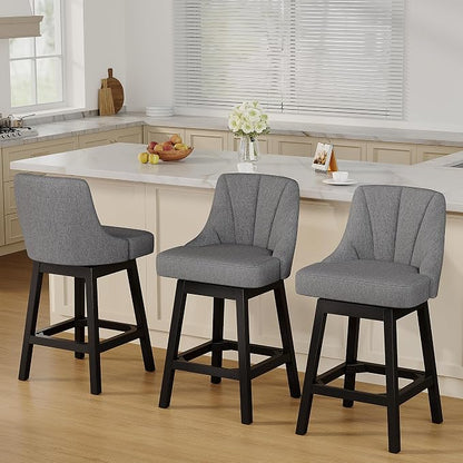 YaFiti Swivel Bar Stools Set of 3, 26 Inch Counter Height Bar Stools - Image 7