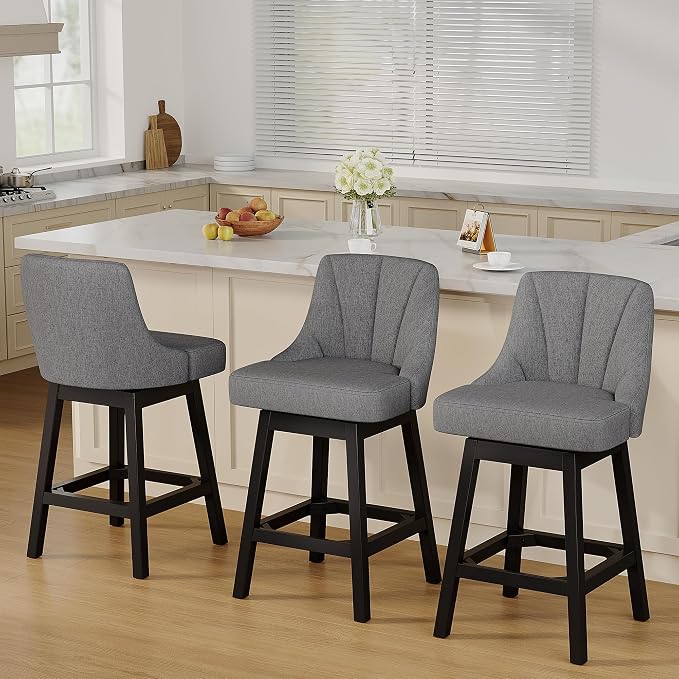 YaFiti Swivel Bar Stools Set of 2, 26 Inch Counter Height Bar Stools - Image 8