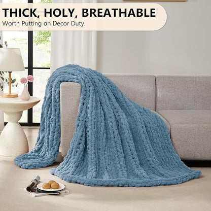 L'AGRATY Chunky Knit Throw Blanket - Image 5