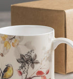 Maison d' Hermine Coffee Mug with Handles Fine Bone China Mugs Pack of One Tea Cups for Hot Beverages Cappuccino Latte Home Restaurant Office Perfect for Gift (Equinoxe - Beige Passerine, 12 Ounce)