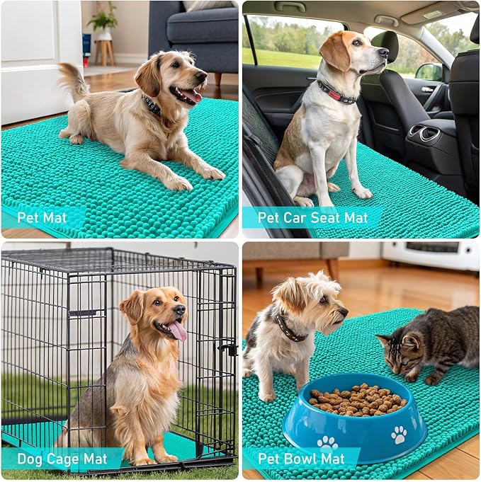 OLANLY Dog Door Mat for Muddy Paws 59x35, Super Absorbent Chenille Mud Mat | - Image 7