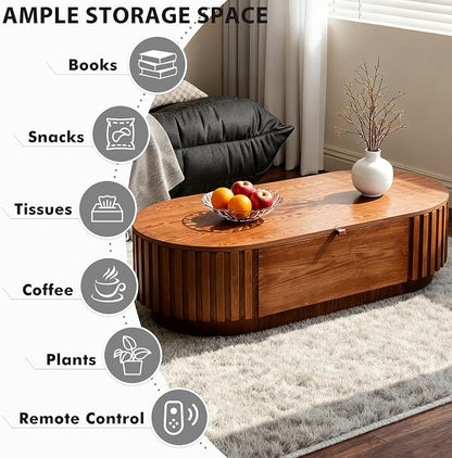 Flip Top Oval Coffee Table - Image 4