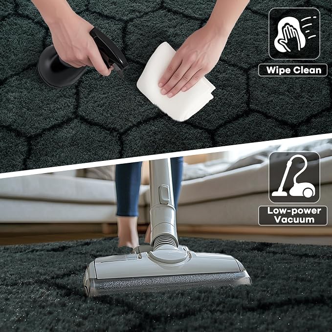 Noahas 5x7 Dark Grey Fluffy Soft Area Rug Non-Slip - Image 6