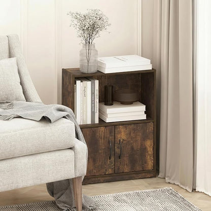 Furinno Gruen Book Shelf, 2-Tier Small Bookshelf, Bookcase - Image 4