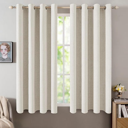 MIULEE 100% Blackout Linen Curtains by MIULEE