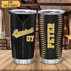 Hyturtle Personalized Baseball Tumbler Baseball Players Design Stainless Steel Double Walled Vacuum Insulated Tumblers 20oz30oz Coffee Travel Mug Cup Christmas Gift For Men Boys Friends Dad Sports Fan
