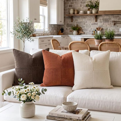 Fancy Homi 2 Packs Rust Euro Decorative Throw Pillow Covers 28x28 Inch - Image 2