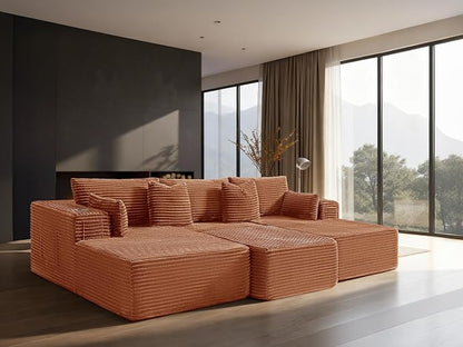 108" Cloud Sectional Couch, Comfort Sleep Sofa by VYUXWO