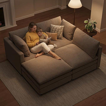 97" Cloud Couches for Living Room, 29.1" Deep Seat Modular Sectional Sofa - Image 5