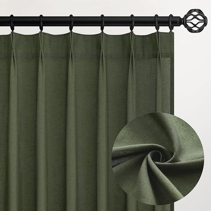 Pinch Pleated 92 Inch Curtains 2 Panels by Topfinel