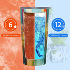 Floral Tumbler with Lid and Straw 20oz Coffee Tumblers Leakproof Stainless Steel Travel Mug Vacuum Insulated Cup for Iced and Hot