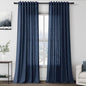Extra Long Denim Blue Linen Curtains 120 Inch by Nanspring