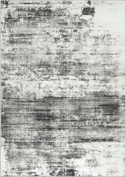 4x6 Area Rugs for Living Room: Washable Abstract Black Grey Badroom Carpet | - Image 7