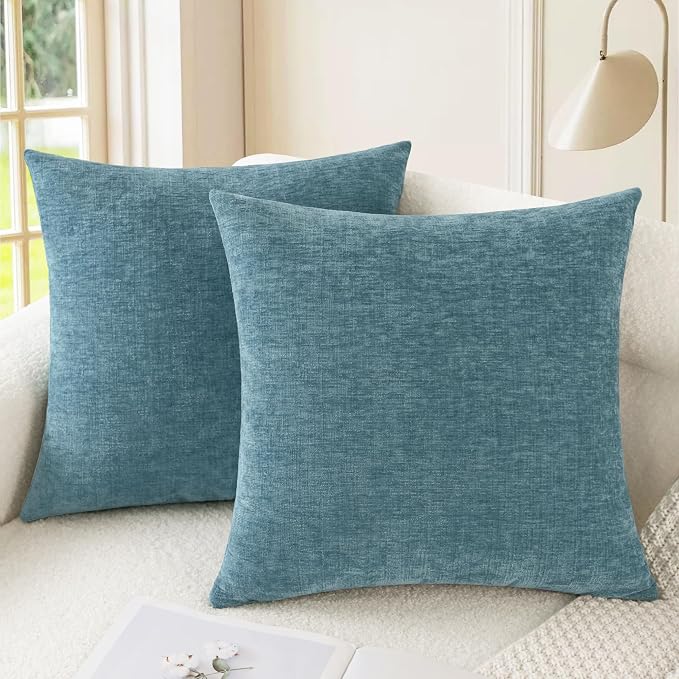 CaliTime Decorative Couch Throw Pillow Covers 22 X 22 Inches Smoke Blue | Pack by CaliTime