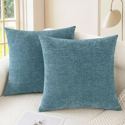 CaliTime Decorative Couch Throw Pillow Covers 26 X 26 Inches Smoke Blue | Pack by CaliTime