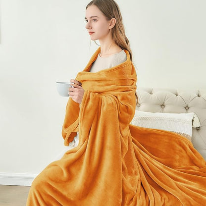 BEDELITE Fleece Blanket Soft Fall Twin Size Blanket Burnt Orange 60"x80" | - Image 4