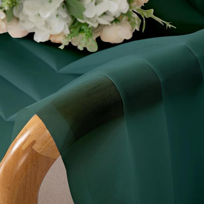Sheer Curtains 63 inch Length 2 Panels Set, Light Weight Soft Solid Light - Image 5