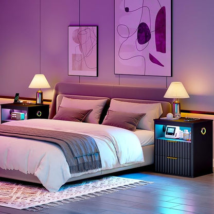 WOOVIVS Modern Nightstand Set of 2 - Image 8