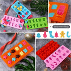Christmas Silicone Chocolate and Candy Molds, Small Baking Molds for Cake Toppers, Santa Clause Snowman Christmas Tree Presents Gingerbread Stockings Star Candy Cane Molds 6Pcs